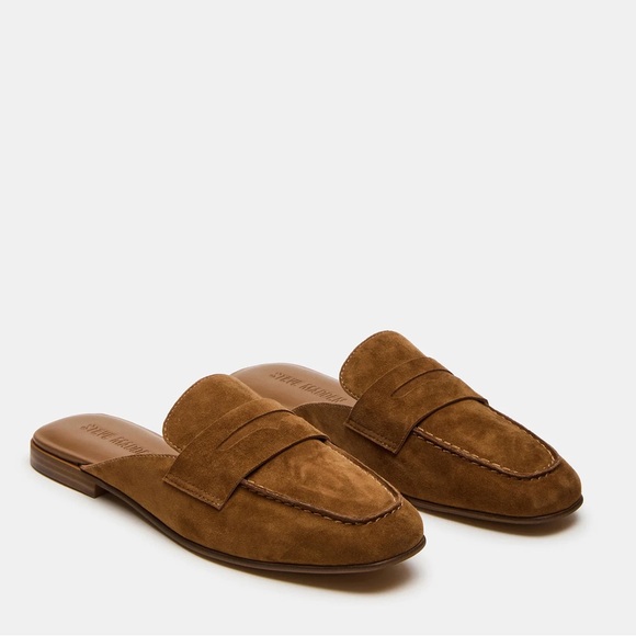 NEW Steve Madden CALEB CAMEL SUEDE slip on mule flat - Picture 1 of 10
